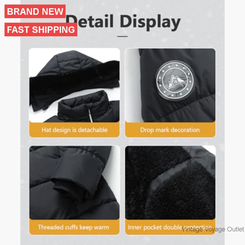 Winter Down Puffer Jacket Hooded Windproof Waterp… - image 5